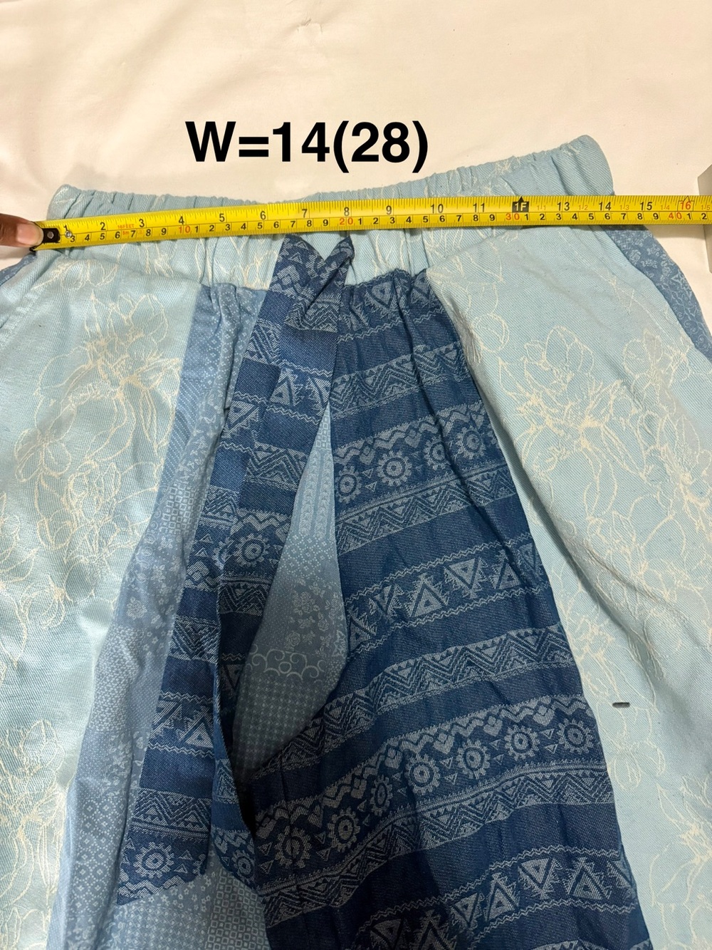 POL Pale Blue Joggers with Navy Patterned Panel - Picture 5 of 10